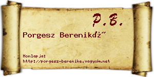 Porgesz Bereniké névjegykártya